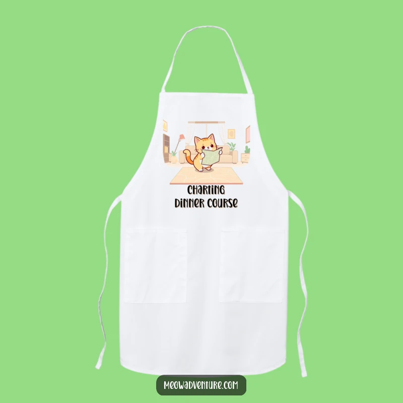 Funny Cat Navigator Apron: Adventurous Kitchen Wear with Map, Hilarious Cook Gift