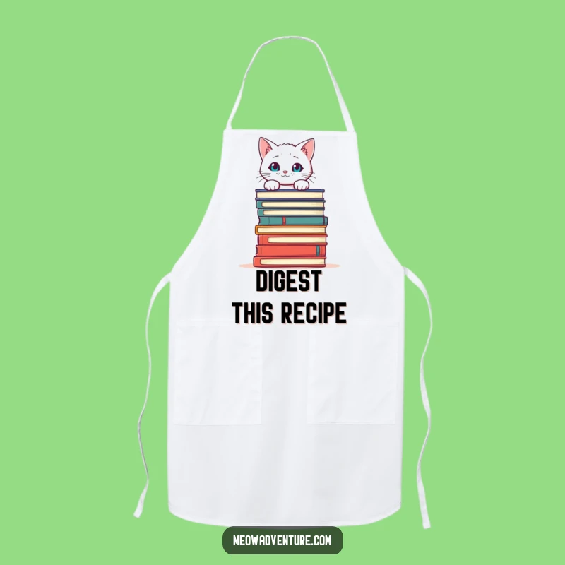 Funny Cat Books Apron: Cook Up Some Laughs with This Literary Feline Design