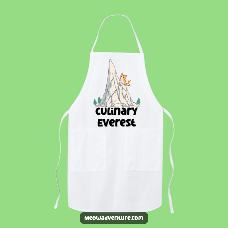 Funny Brave Cat Crystal Mountain Apron: Cook Up Your Next Adventure