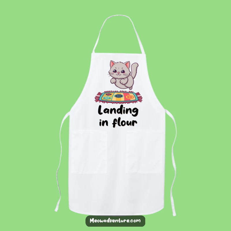 Funny Cat Rug Leap Apron: Cook with Playful Feline Energy