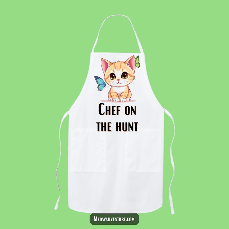 Funny Focused Kitten Apron: Cook with Concentration - Fun Gift