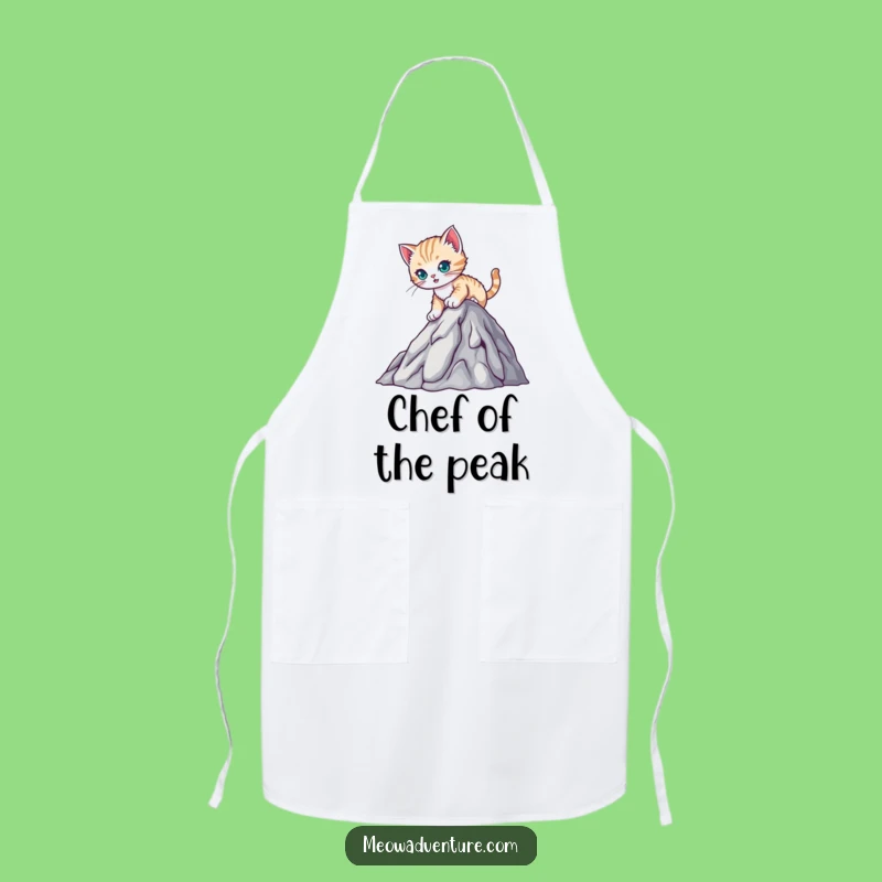 Funny Kitten Mountain Apron - Determined Climber Kitchen Wear, Gift