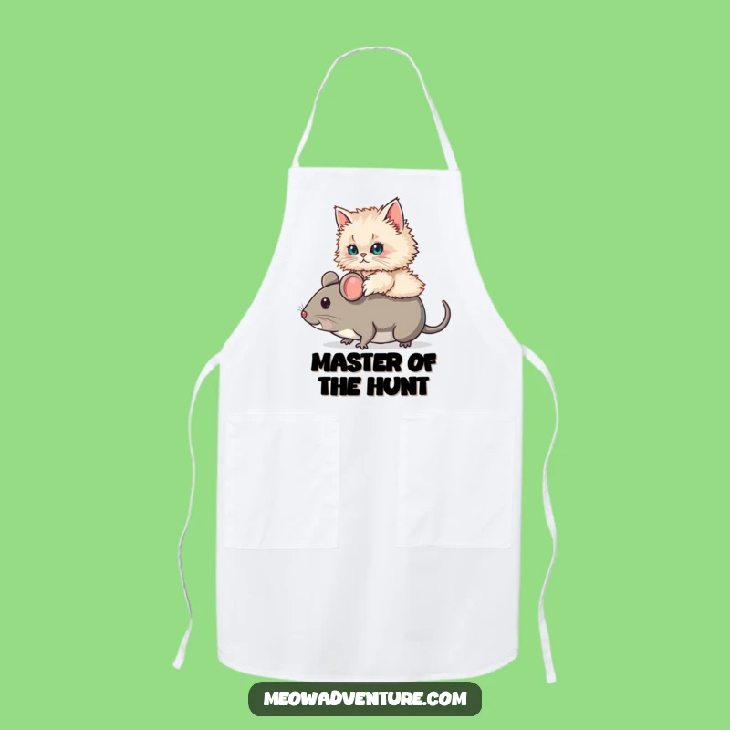 Funny Persian Cat Mouse Ride Apron: Cook with Charm and this Cute Feline Design