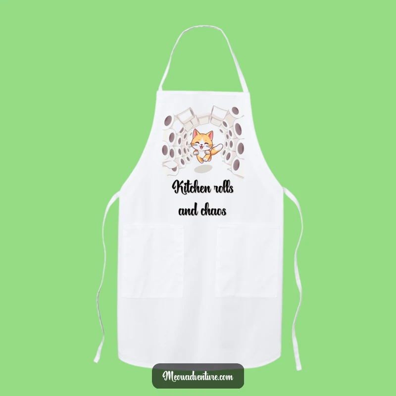Funny Swift Cat Apron: TP Tunnel Dash - Cook with Cat Comedy!