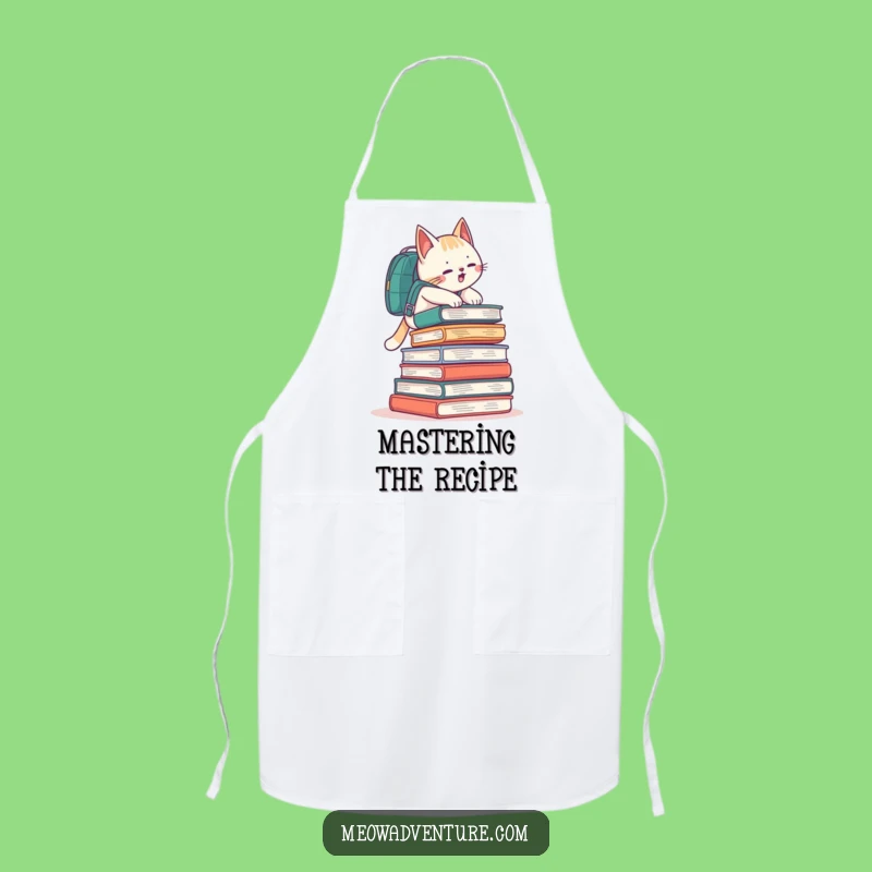 Funny Book Climbing Cat Backpack Apron Cook Up Knowledge Funny Gift