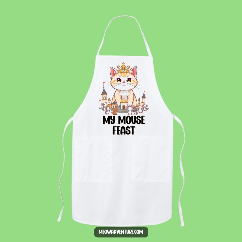 Funny Regal Cat King Apron - Rule the Kitchen with Style!
