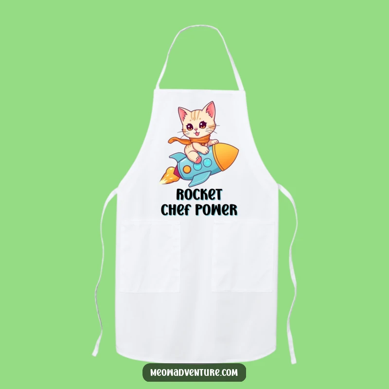 Funny Kitten Rocket Apron: Cook Up Adventures in the Kitchen