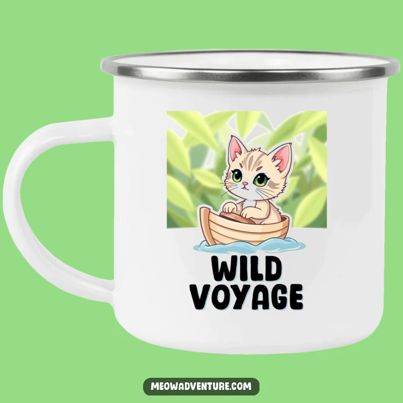Funny Kitten Boat Camping Mug - Adventure Fuelled by a Determined Sailor