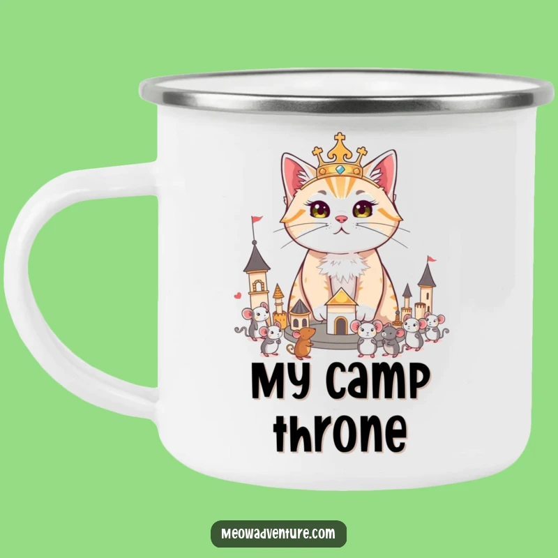 Funny Regal Cat King Camping Mug - Conquer Your Day!