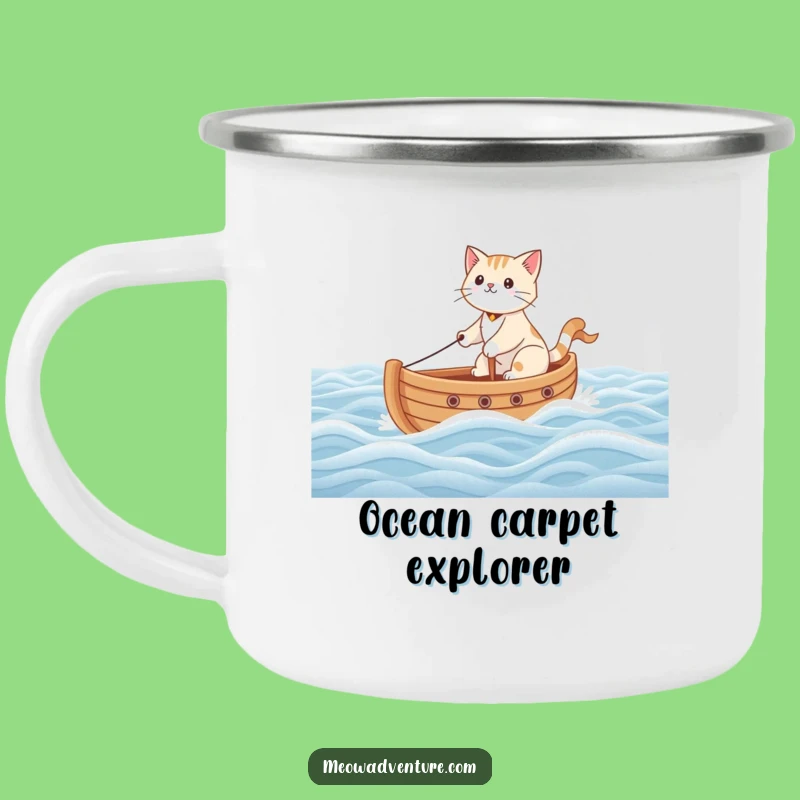 Funny Brave Cat Sailing Toy Boat Camping Mug - Outdoor Funny Adventure Cup