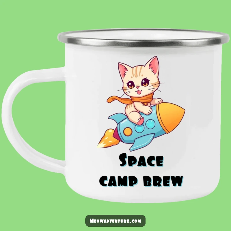 Funny Kitten Rocket Camping Mug: Fuel Your Adventures