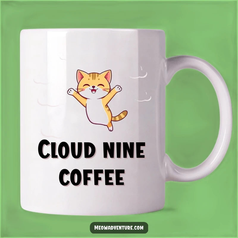 Funny Agile Cat Mug: Cloud Jumping - Whimsical Gift!