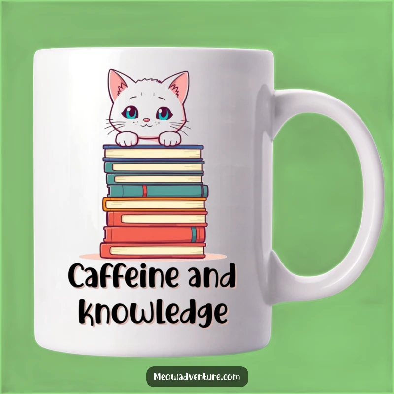 Funny Cat Books Mug: A Curious Cat's Hilarious Peek for Book Lovers