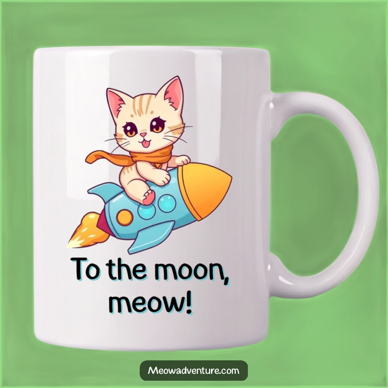 Funny Kitten Rocket Mug: Blast Off with Humorous Adventure
