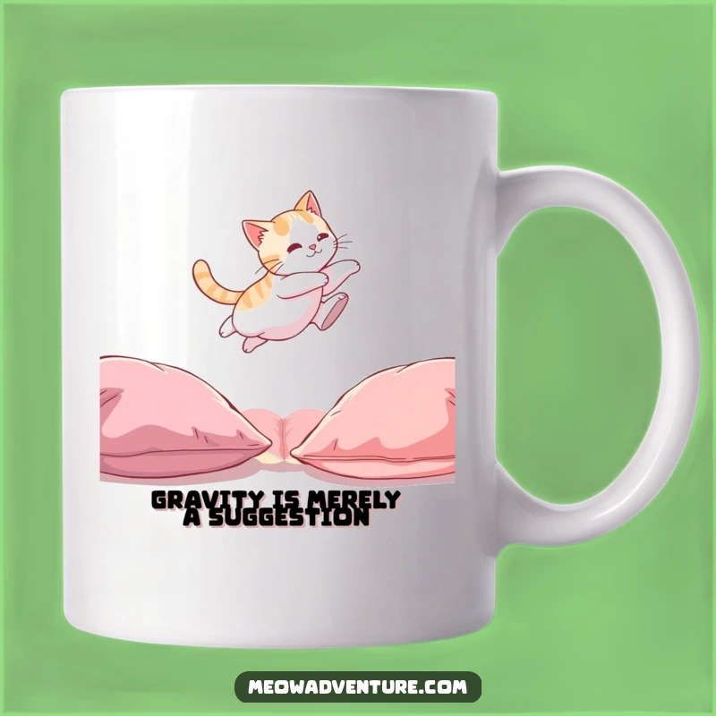Funny Cat Leaping Mug: Hilarious Feline Acrobatics for a Perfect Gift