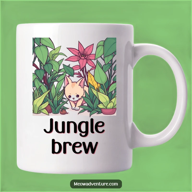 Funny Cat Jungle Mug - Stealthy Explorer - Humorous Houseplant Lover Gift