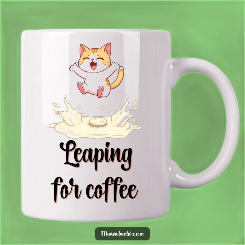 Funny Cat Milk River Leap Mug - Determined Feline - Humorous Gift
