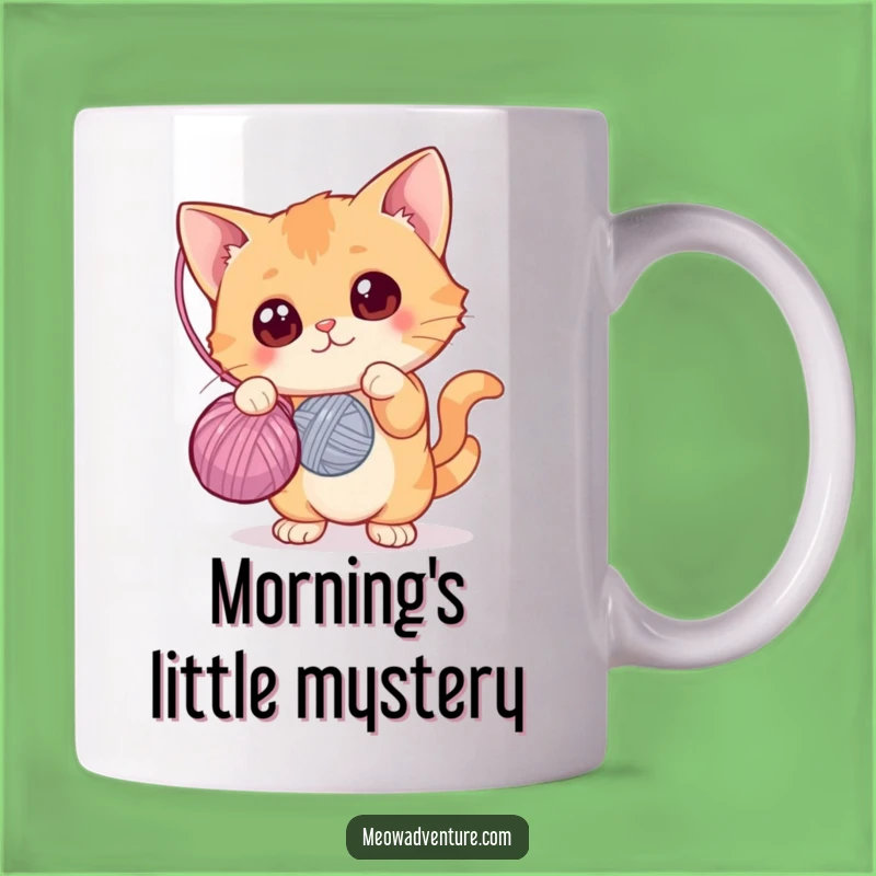 Funny Cat Yarn Ball Mug: Curious Eyes, Perfect Funny Gift for Playful People