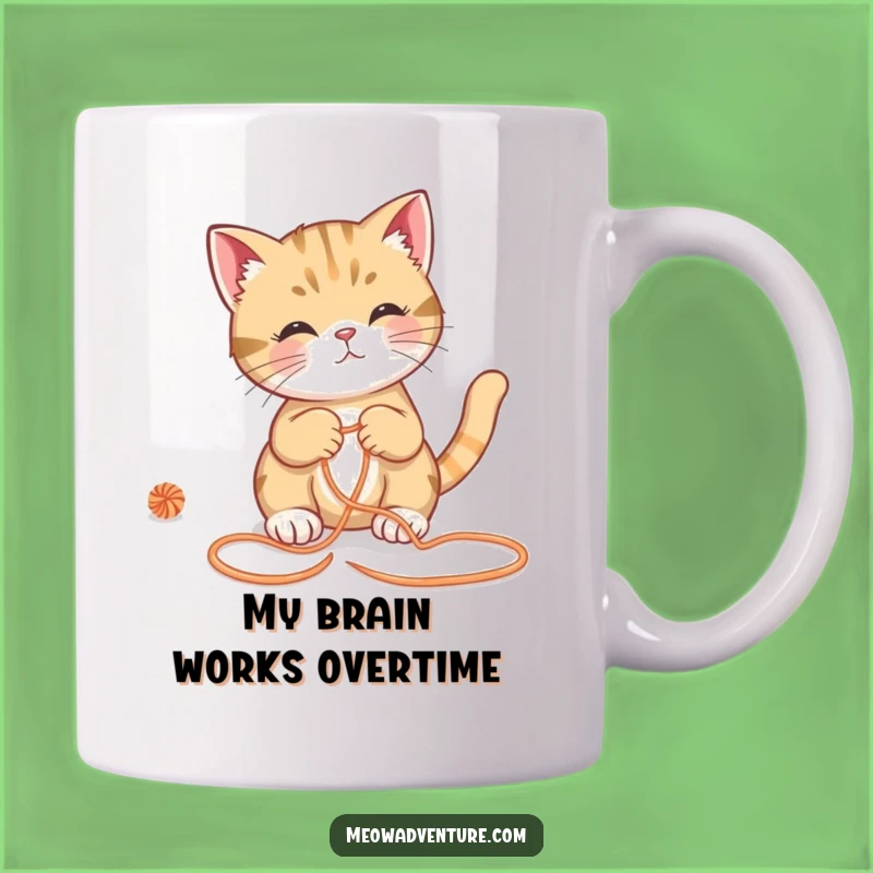 Funny Clever Cat Yarn Maze Mug - A Hilarious Gift for Puzzle Lovers!