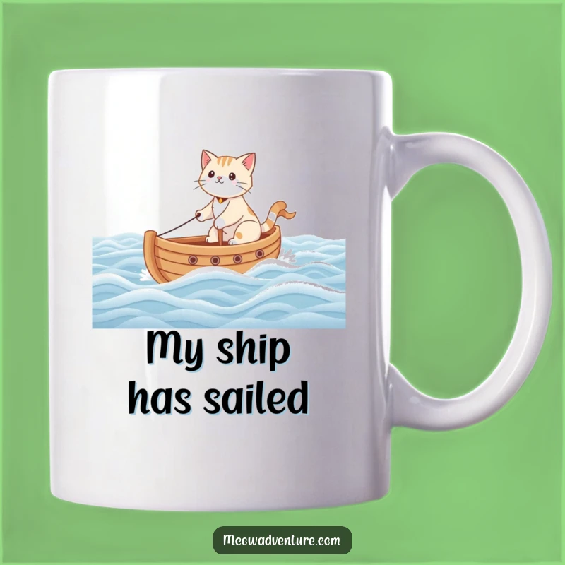 Funny Brave Cat Sailing Carpet Ocean Toy Boat Mug - Perfect Funny Gift