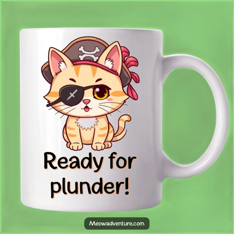 Funny Adventurous Cat Pirate Eye Patch Mug A Purrfectly Funny Gift