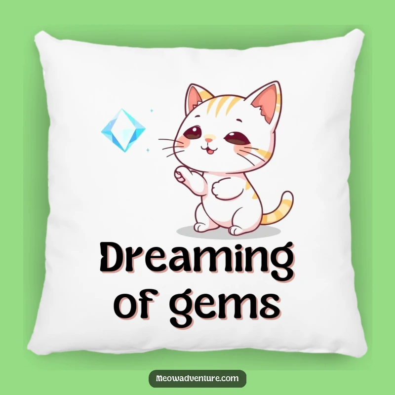 Cozy Funny Cat Gem Pillow: Plush Comfort with a Sparkling Touch