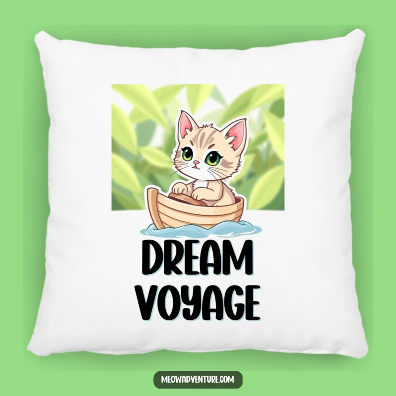 Funny Kitten Boat Pillow - Snuggle Up with a Determined Sailor