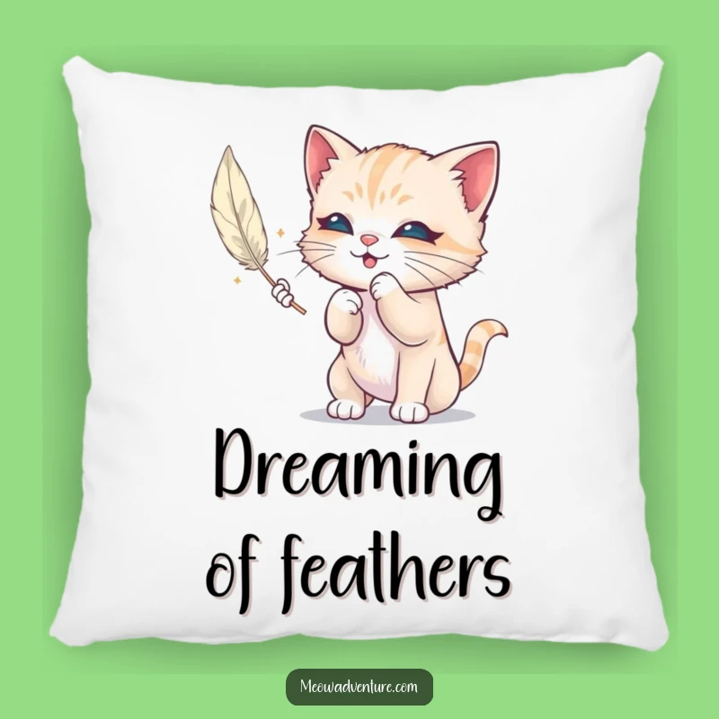 Funny Mischievous Kitten Pillow: Feather Play Cushion, Perfect Humorous Gift