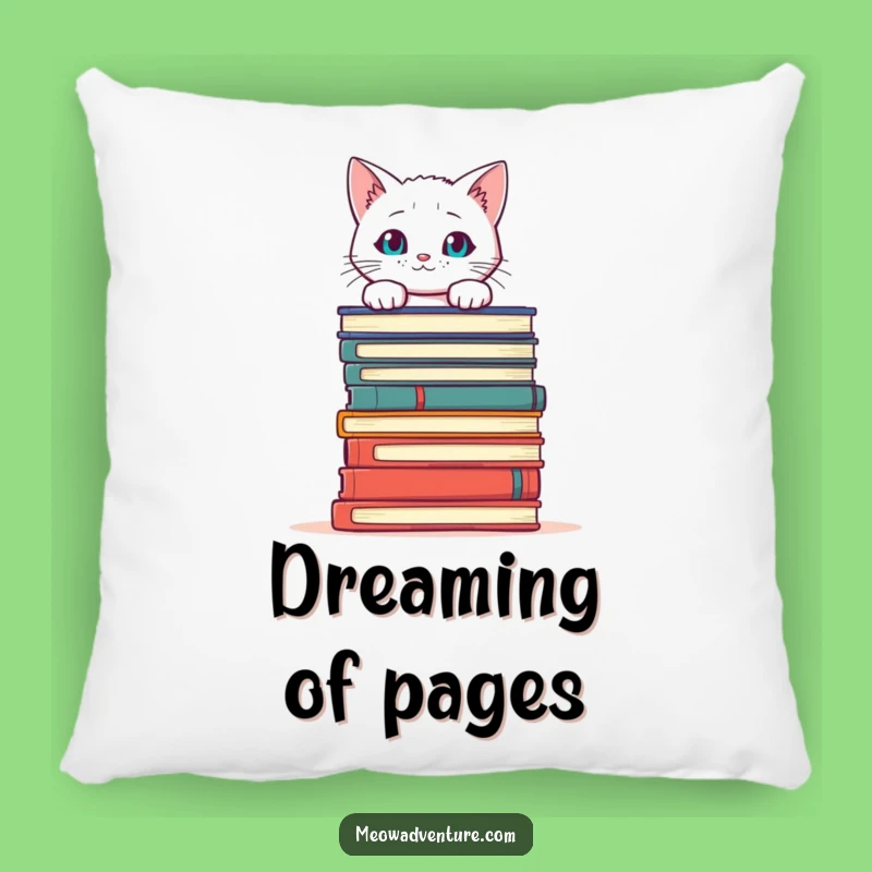 Funny Cat Books Pillow: Snuggle Up with Literary Feline Cuteness
