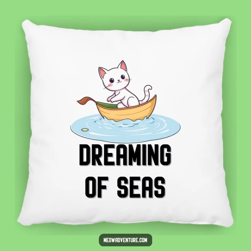Funny Adventurous Cat Leaf Boat Pillow - Cuddle Up with Courage!