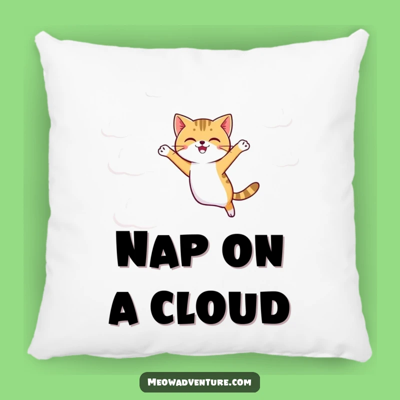 Funny Agile Cat Pillow: Cloud Jumping - Cozy & Dreamy Comfort!
