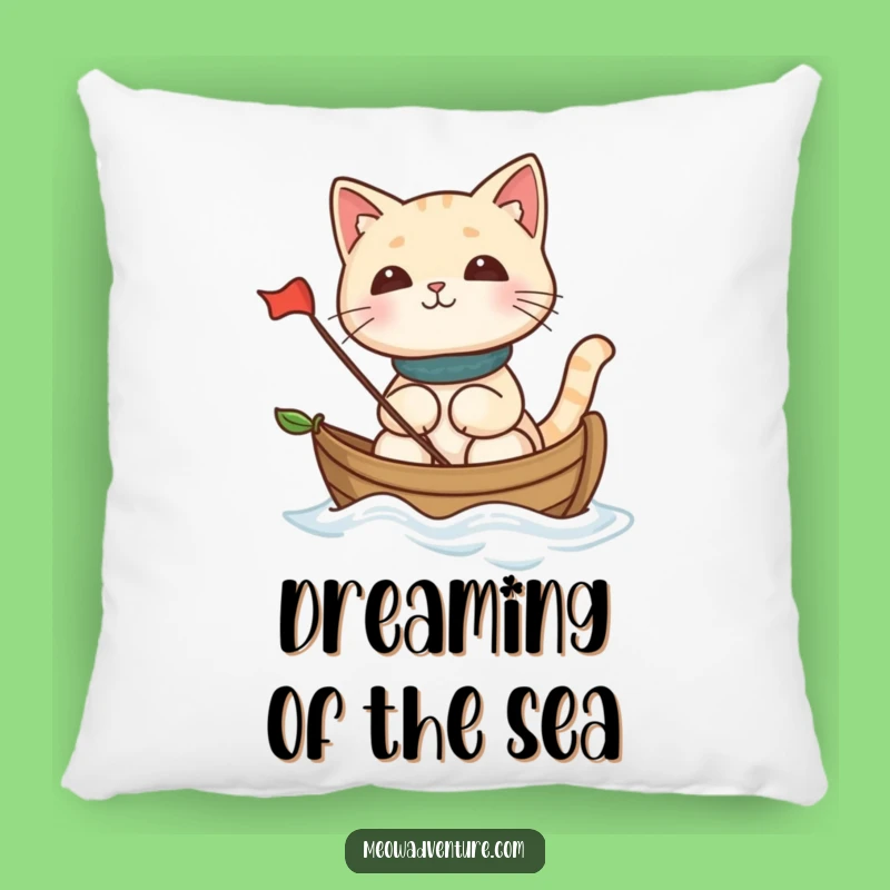 Funny Cat Leaf Boat Pillow: Cozy and Hilarious Sailing Feline Accent Pillow