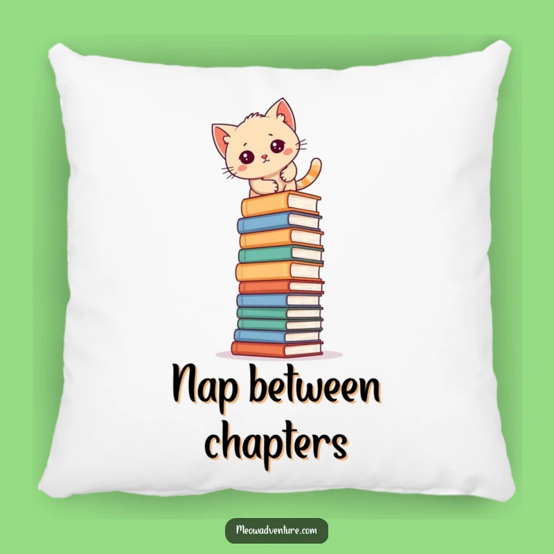 Funny Kitten Book Climb Pillow: Cozy & Hilarious Accent Pillow for Reading Nooks