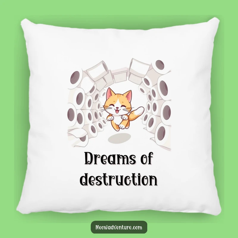 Funny Swift Cat Pillow: TP Tunnel Dash - Cozy & Quirky!