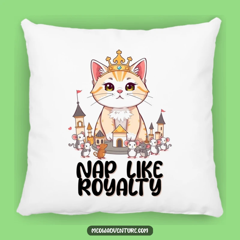 Funny Regal Cat King Pillow - Cuddle Up Like Royalty!