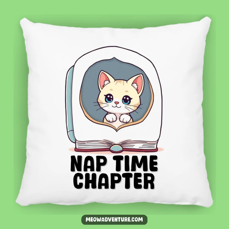 Funny Cat Pillow - Cozy Reading Companion - Humorous Literary Feline Decor
