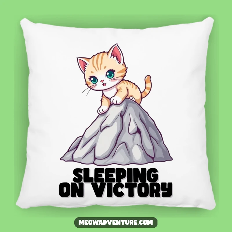 Funny Kitten Mountain Pillow - Cozy Climber Cushion, Gift