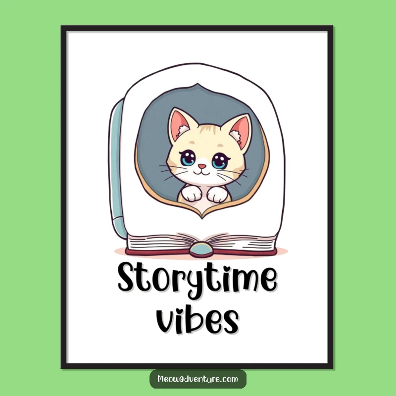 Funny Cat Digital Art - Curious Literary Feline - Humorous Printable Art