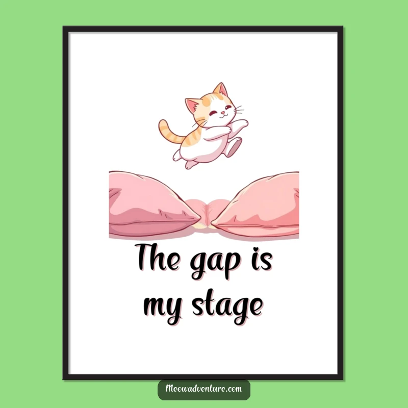 Funny Cat Leaping Digital Art: High-Res Feline Acrobatics for Your Perfect Gift