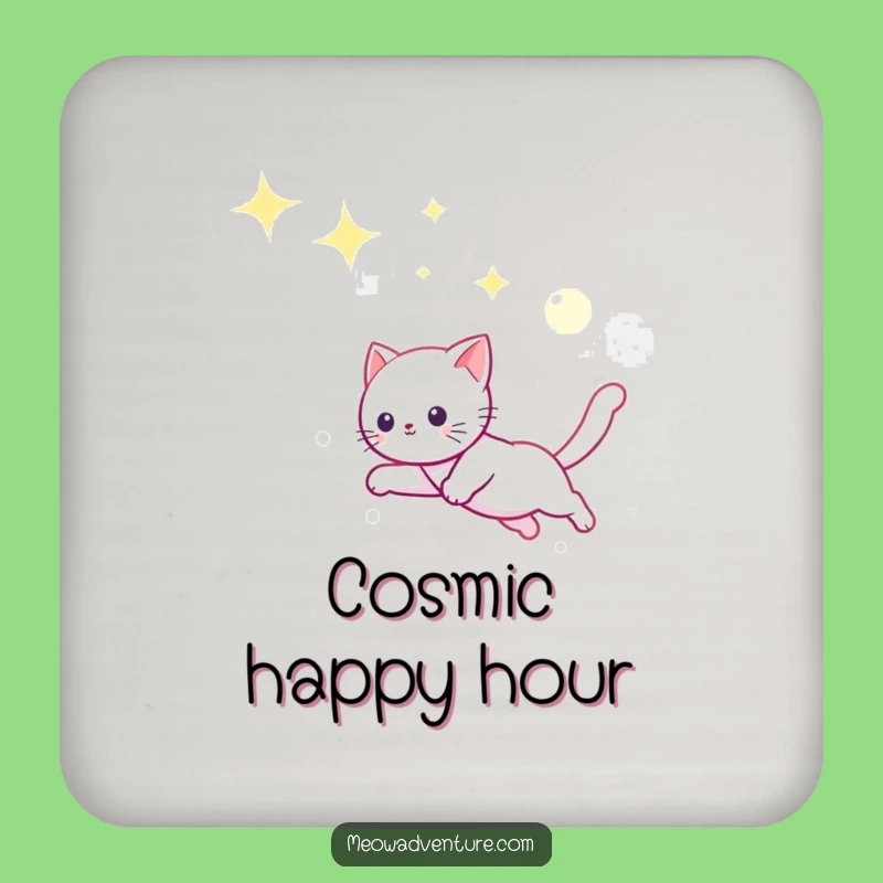 Funny Starry Sky Cat Coaster Set - Protect Surfaces with Charm