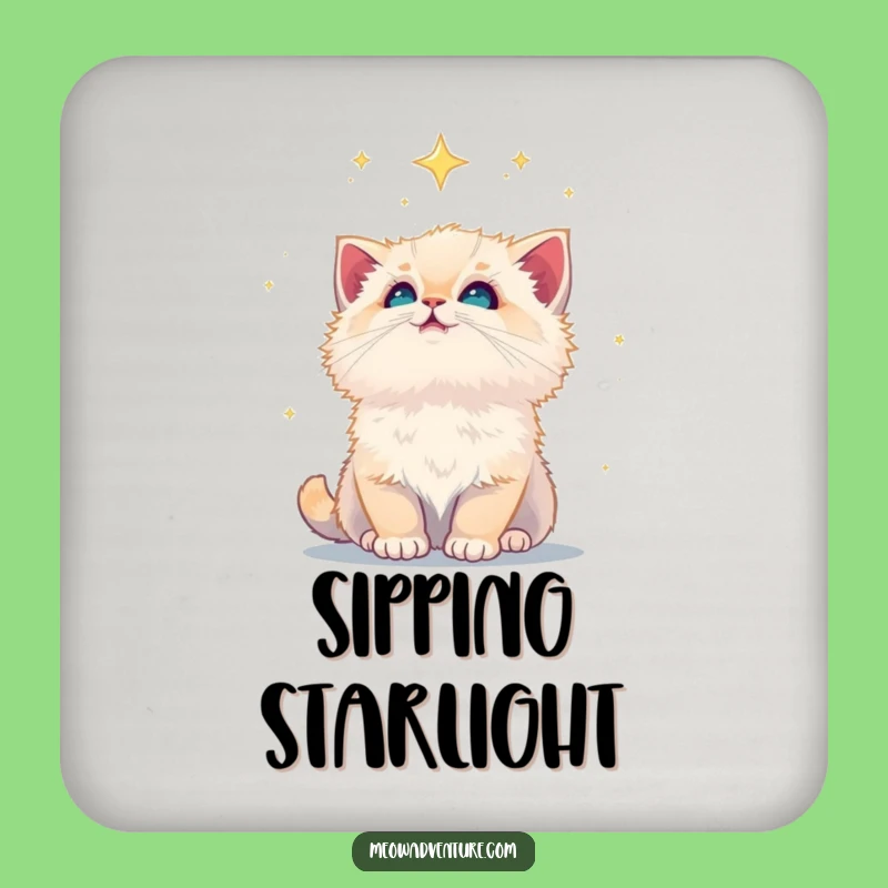 Funny Kitten Starry Sky Coasters: Protect Surfaces with Celestial Charm