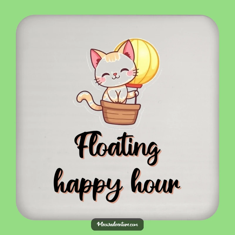 Funny Mischievous Cat Balloon Coaster: Protect Surfaces with Whimsy