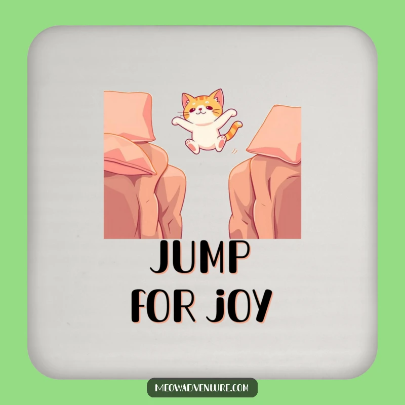 Funny Adventurous Cat Cushion Leap Coaster: Protect Surfaces with Flair