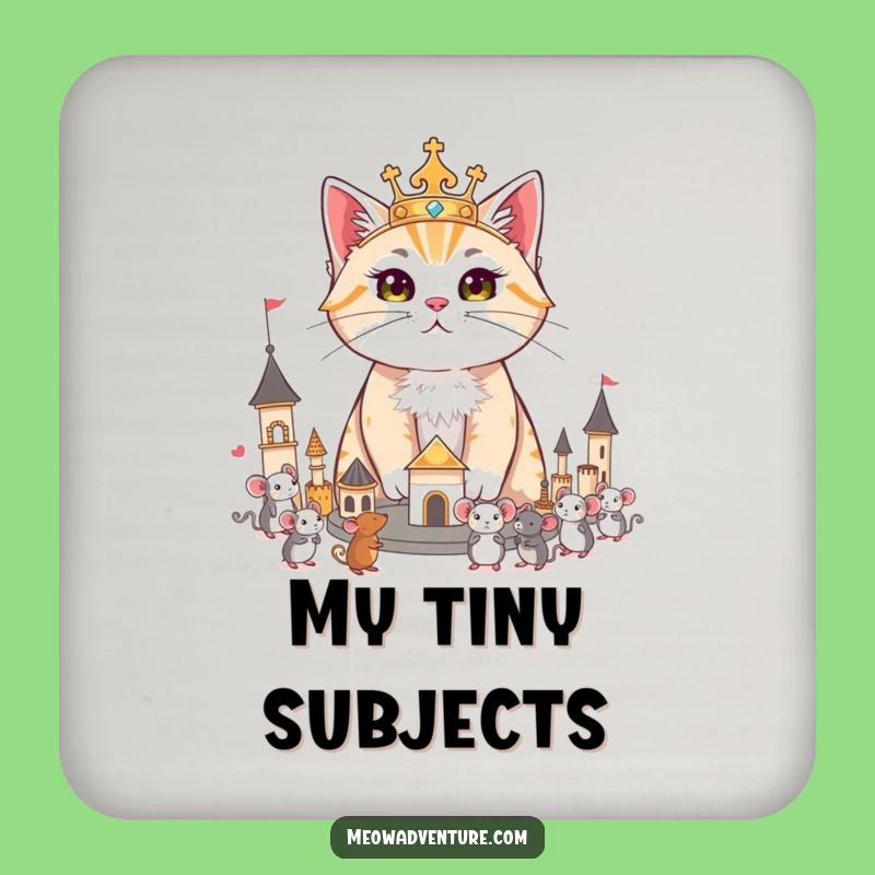 Funny Regal Cat King Coasters - Protect Your Realm in Style!