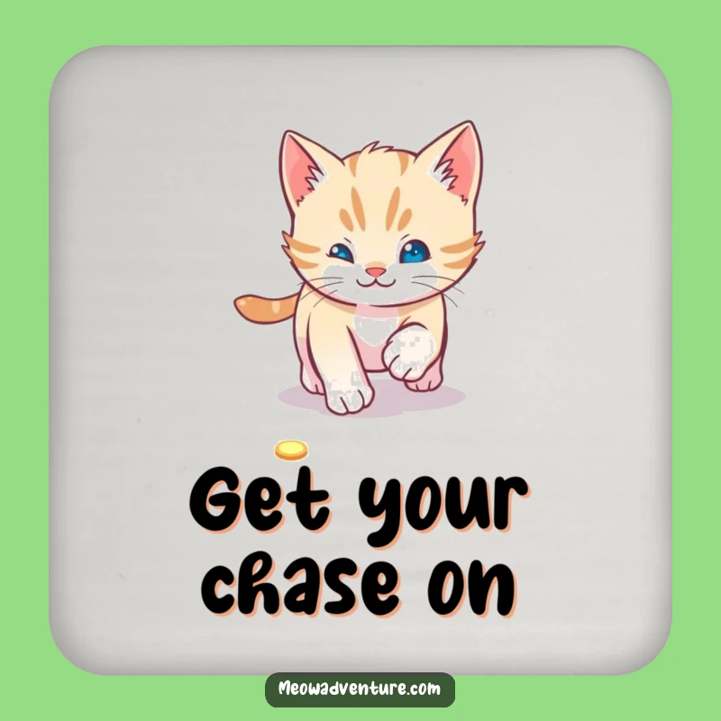 Playful Kitten Laser Chase Drink Coaster: Add Fun to Your Surfaces