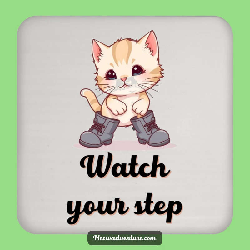 Funny Kitten Boots Coasters: Protect Your Surfaces with This Hilarious Cat Art