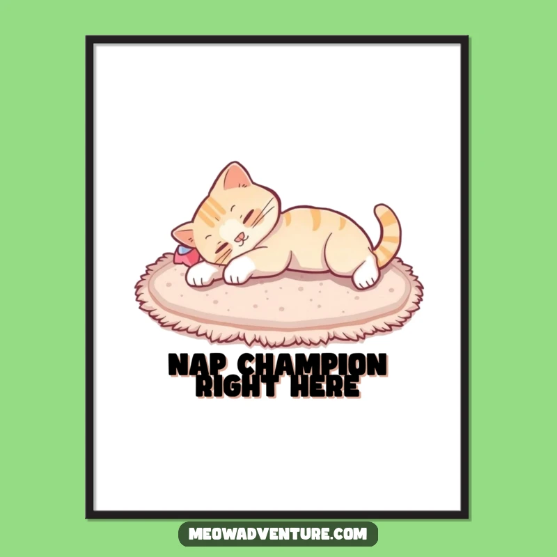 Funny Cat Stretch Poster - Artistic Feline Relaxation for Your Wall, Gift Idea