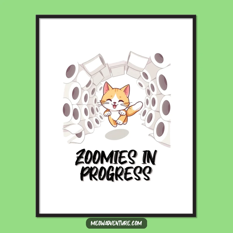 Funny Swift Cat Poster: TP Tunnel Dash - Wall Art Fun!
