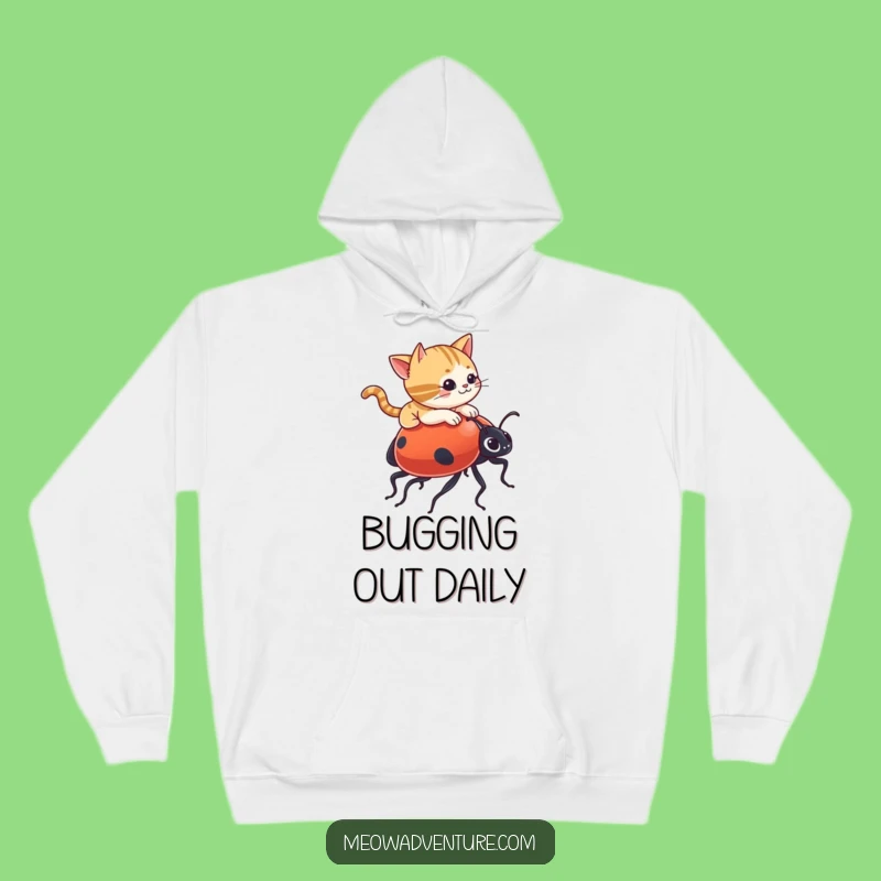 Cozy Funny Cat Ladybug Hoodie - Warmth Meets Whimsy for Cat Fans!