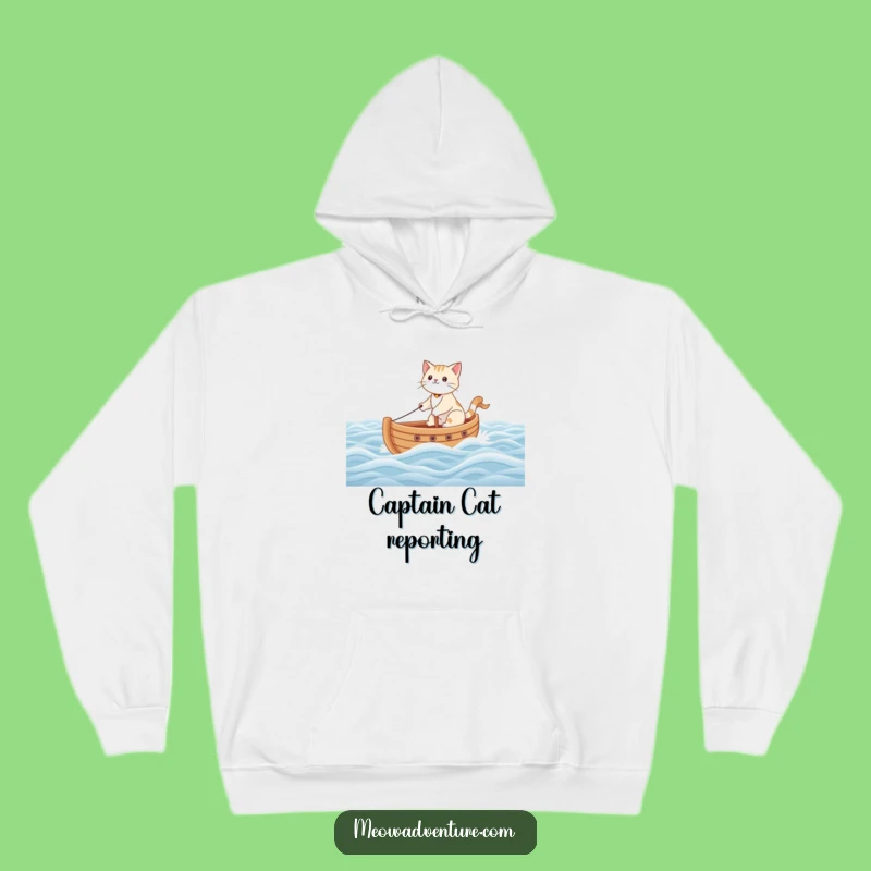 Funny Brave Cat Sailing Carpet Ocean Hoodie - Cozy Funny Cat Gift